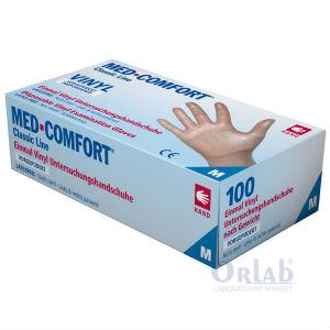 Muayene Eldiveni, Vinil, Pudralı, (Med-Comfort), M